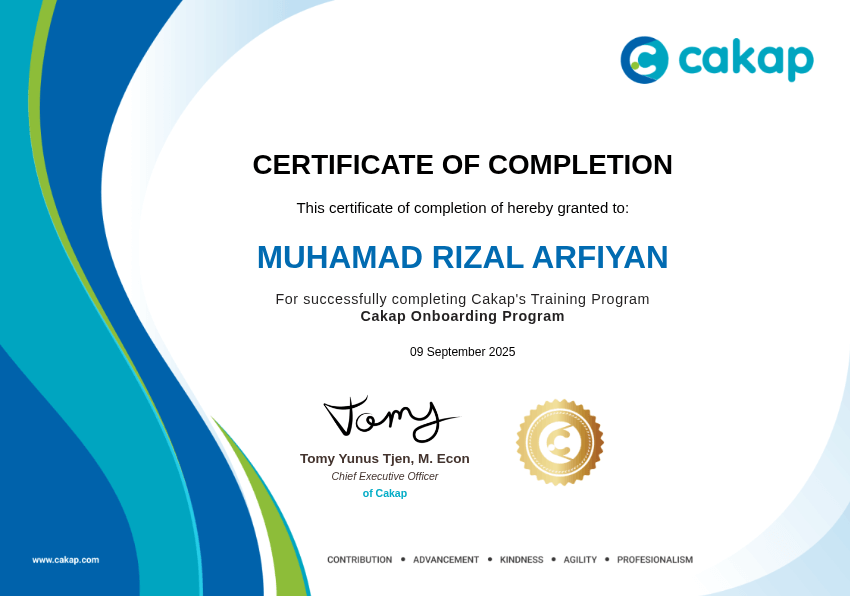 Cakap Onboarding Program